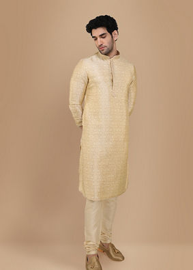 Basic Cream Kurta Set image number 0